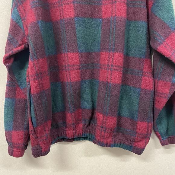 Vintage 90s Jerzees 1/4 Zip Sweatshirt Size XL Plaid Arab Emirates - Picture 6 of 7